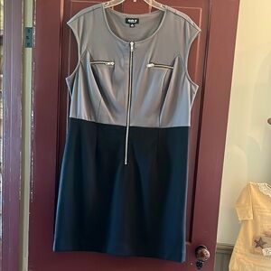 Allen B by Allen Schwartz Gray and Black Women's Dress